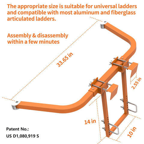 Heavy Duty Ladder Stabilizer Built Tough For Roof Gutter And Wall Jobs Featuring Wide Steel Wings Non Slip Rubber Base And No Sweat Setup Handling Up To 450 Pounds