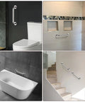 Two Pack 24 Inch Shower Grab Bars With Anti Slip Rubber Grip SUS304 Stainless Steel Bath Grab Bars Wall Mount Safety Handrail Support For Bathroom Use Easy Install Ideal For Elderly Handicap And Senior Assist