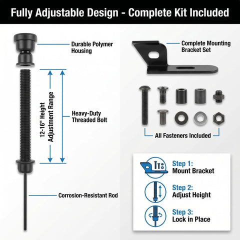 Tough As Nails Matte Plastic Pull Gate Latch For Wooden Fences And Metal Gates With No Sweat Outdoor Yard Entry Hardware Easy Upgrade Backyard Walkway Closure Kit Pack Of Ten, showing adjustable design with durable components.