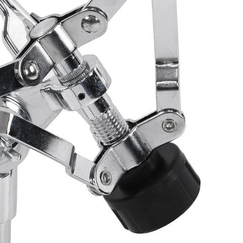 Close-up of adjustable clamp on Gig Ready Adjustable Double Layer Cymbal Stand Road Tested Heavy Duty Iron Drum Rack.