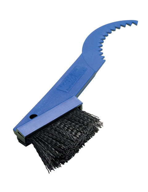 Chaingang Cleaning System For Bikes With Chain Scrubber Gear Brush Degreaser And Plant Based ChainBrite Fluid gear brush close-up