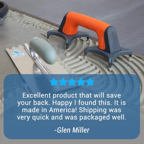 Ergonomic Trowel Support Tool with Anti Slip Spare Feet for Flooring, Drywall, Cement, Adhesive Jobs Made in USA in action