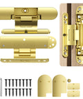 Rock Solid Heavy Duty 6 Inch Hidden Door Hinge With No Drama 3 Way Adjustment For Secret Doors, zinc alloy with mounting screws and covers.