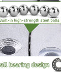 Close-up of Beefy Heavy Duty Aluminum Turntable Bearing 5 To 40 Inch Rotating Base showing ball bearing design and steel balls