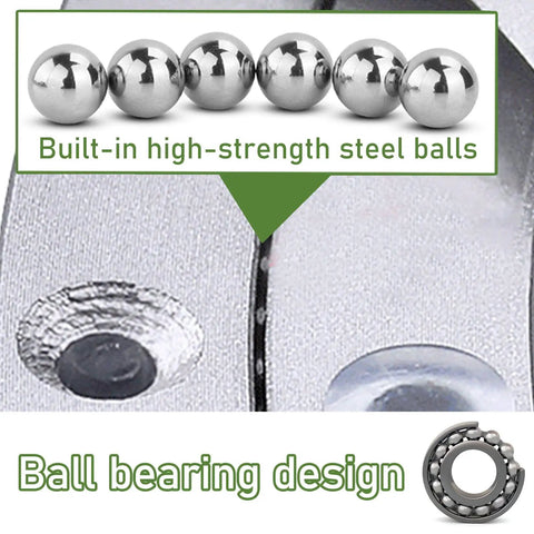 Close-up of Beefy Heavy Duty Aluminum Turntable Bearing 5 To 40 Inch Rotating Base showing ball bearing design and steel balls