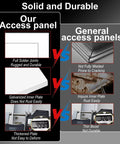 Comparison showing Slick Drywall Access Panel With Magnetic Lock, White Aluminum Frame For Wall And Ceiling, durability vs general panels.