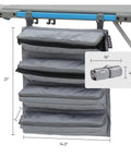 Hanging Organizer For Outdoor FlexRail Camp And Cook Table, Durable Weather Resistant Pocketed Storage, 21x14.5 inch gray compartment