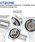Beefed Up Aluminum Thermostat Housing Assembly Fits 2011-2021 Jeep, Dodge, RAM, Chrysler 3.6L And 3.2L V6 Engines with gasket