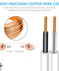 Image of high precision copper wire core from Twin 12 Foot Extension Cord Power Strip With Flat Head Plug And Six Polarized Outlets Six Feet