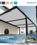 10x12 Foot Waterproof Shade Sail For Patio And Garden, Dope Heavy Duty Rectangle Sun Shade With Grommets UV Block Protection, Light Gray Canopy Installed On Pergola