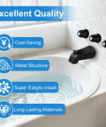 Dope Matte Black Tub Shower Trim Kit 3 Piece Set With Bath Spout Replacement Shower Knobs For Pfister Verve 3-Handle Tub Shower