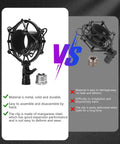 Universal Microphone Shock Mount For 47mm To 53mm Mics, Anti Vibration Clip Holder; material durability comparison chart
