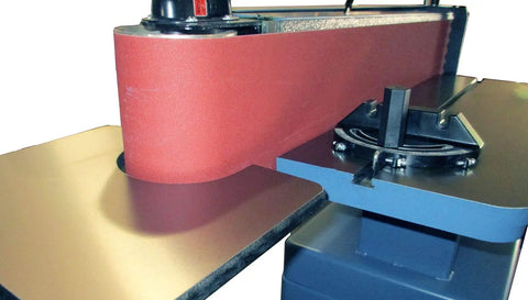 6 Inch By 89 Inch Tilting Edge Sander With Heavy Duty Adjustable Cast Iron Table Belt Runs Horizontal Or Vertical And At Angles