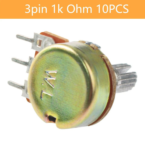 10 Pack WH148 Potentiometer 1K Ohm 3 Pin Linear Potentiometer Shaft 15mm for Audio Volume Control