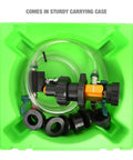 OEMTOOLS 24444 cooling system refiller kit with hoses and adapters in bright green storage case