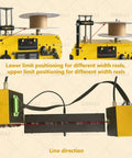 Heavy Duty Desktop 3D Printer Filament Extruder And Recycler Machine shows adjustable reel positioning for smooth operation.
