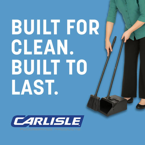 36 Inch Lobby Broom And Dustpan Set With Pivoting Dustpan And Locking Pan, 2-Piece Handle, Compact Commercial Floor Tool For Tight Spaces, Black Ideal For High Traffic Entrances And Everyday Commercial Use