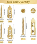 Diagram of Self Drilling Drywall Anchors With Screws Kit 100 Pieces Including 50 Sheetrock Anchors And 50 Screws No Pre Drilling Required Three Size Options.