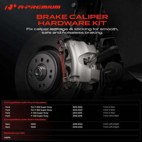 Top Notch A-Premium Front Or Rear Disc Brake Hardware Kit Totally Fits Ford F250 F350 F450 Super Duty And Ram 2500 3500 For Smooth Stopping Power brake caliper kit