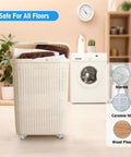 Laundry basket on Eight Pack Mini Caster Wheels 0.6 Inch Low Profile Swivel Casters Non Marring Nylon Drawer Rollers Self Adhesive