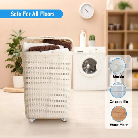 No Sweat Install Smooth As Butter 0.6 Inch Mini Caster Wheels For Furniture Low Profile Self Adhesive And Screw Mount Caster Set Of 16 on laundry basket.