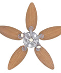 Top view of 44 Inch Indoor Ceiling Fan With Light And LED, Reversible Maple And Mahogany Blades, Brushed Nickel Copper Accents