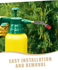 Gloved hand installing nozzle on yellow sprayer. 4 Pack Garden Sprayer Nozzles Easy Install Plastic Atomizing Nozzles For Efficient Spraying