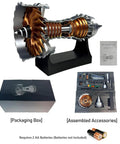 Turbofan Engine Model 28cm Replica For Science Education And Aviation Nerd Gift 3D printed with packaging and parts displayed.
