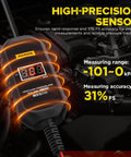 High-precision digital vacuum pressure gauge for cars with temperature compensation and 12V power, measuring -101 to 0 kPa