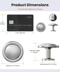 Dimensions display for 10 Pack 1-1/4 Inch Brushed Nickel Solid Zinc Alloy Euro Style Cabinet Knobs And Drawer Pulls