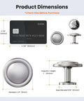 30 Pack One And One Quarter Inch Brushed Nickel Solid Zinc Alloy Euro Style Cabinet Knobs with dimension details