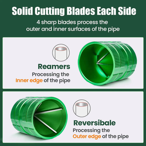 Beefy 4 Blade Pipe Reamer Tool For Deburring Inner And Outer Edges Fits 1/4 To 1-5/8 Inch Copper PVC PPR Brass Aluminum And Steel Tubing