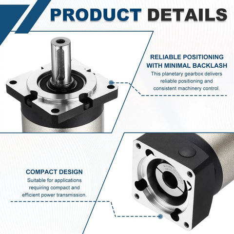 Planetary Gearbox Speed Reducer With 50 To 1 Reduction And Ultra Low Backlash Under Fifteen Arc Minutes detail view