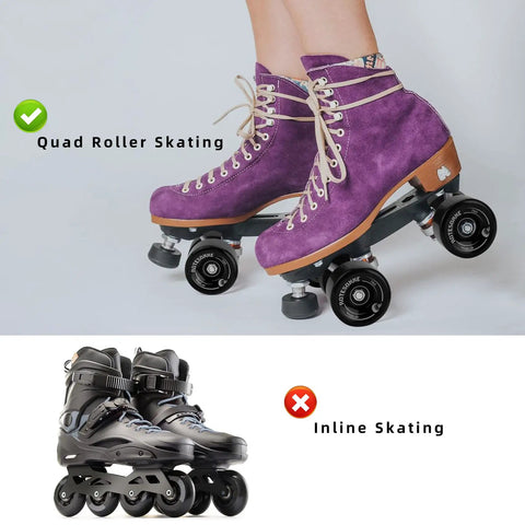 8 Pack 65 X 36 mm Quad Roller Skate Wheels 78A With ABEC 9 Bearings Installed for double row skating vs inline skates