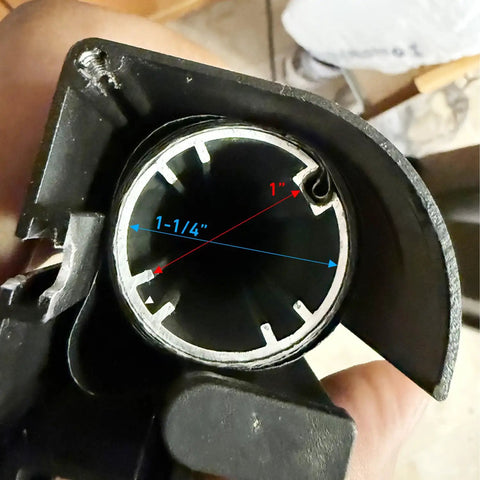 Close-up of AM25 12V DC Tubular Roller Blind Motor with built-in limit switch and Allen wrench adjustment visible.