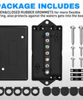 7 Way Trailer Junction Box Weatherproof Connector For RV Camper Caravan Boat with screws, grommets, and terminal studs