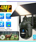 Make Your Yard The Safest Spot With This Badass Solar Security Cam Boasting 4G LTE And WiFi Dual Connectivity Plus A Beast Mode 10400 Mh Battery For True Off Grid Freedom And Remote App Oversight, showing 4MP HD solar camera with night vision.