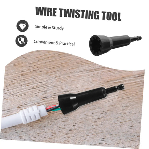 Beast Mode Automatic Wire Stripper For Electric Cable Gauge Quick Connector Socket Rotator Drill Attachment Tool Rapid Crimping; wire twisting tool detail on wood surface.