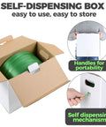 Pallet Strapping Coil In Green Polyester PET For Industrial Packaging Beefy Strength 1000 Ft Roll in self-dispensing box