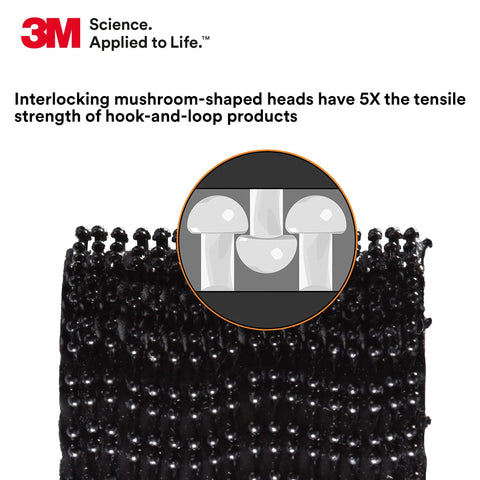 Heavy Duty Dual Lock Reclosable Fasteners 1 Inch By 10 Feet Black Mated Strip indoor outdoor use interlocking mushroom heads