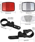 8 Pack Bike Front And Rear Reflectors Kit for Bicycle Wheel Spoke Reflectors Set, red and white, durable plastic with mounting brackets