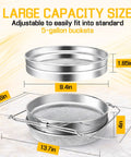 Beekeeping Honey Strainer Filter Set Two Piece With Double Sieve Stainless Steel dimensions for 5-gallon buckets