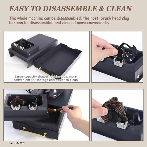 Game Changing Electric Portafilter Cleaner And Espresso Knock Box With Auto Sweep Grounds Disposer, easy to disassemble for cleaning.