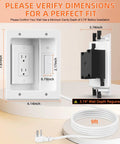Wall Cable Concealer Kit With Brush Wall Plate And Recessed Outlet Box 9ft Cord Dimensions Diagram