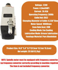 Beefy 4.5KW 220V ER32 Square Spindle Motor For CNC Routers Up To 18000 RPM, aluminum body, rear view with specifications
