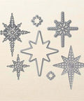 Must Have Christmas Scrapbooking Die Cuts Set With Metal Cutting Dies for card making, featuring star and snowflake designs, 12.4x8.3cm