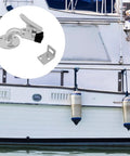 Top Notch Marine Door Stopper With 90 Degree Holder And Rubber Tip For Boats Rvs Campers installed on yacht with stainless steel and rubber parts.