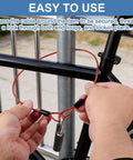 Blue Heavy Duty Safety Cable Wire Rope With Double Loop securing a bike on a metal pole