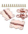 Rose Gold Hasp Lock Set Three Pcs For Jewelry Boxes And Chests Wooden Box Buckle Latch Hinges With Screws DIY Decor