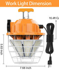 150W LED Temporary Work Light With 24,750 Lumens Beast Bright Daylight 5000K for construction sites, wire cage, orange housing